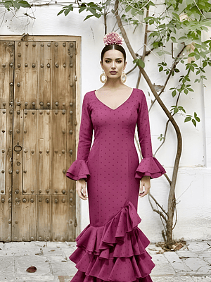 VESTIDO LUCÍA BUGANVILLA LUNAR CIRUELA