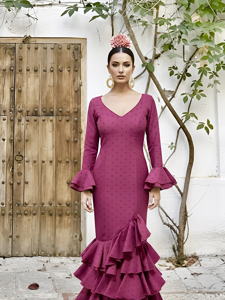 VESTIDO LUCÍA BUGANVILLA LUNAR CIRUELA 1