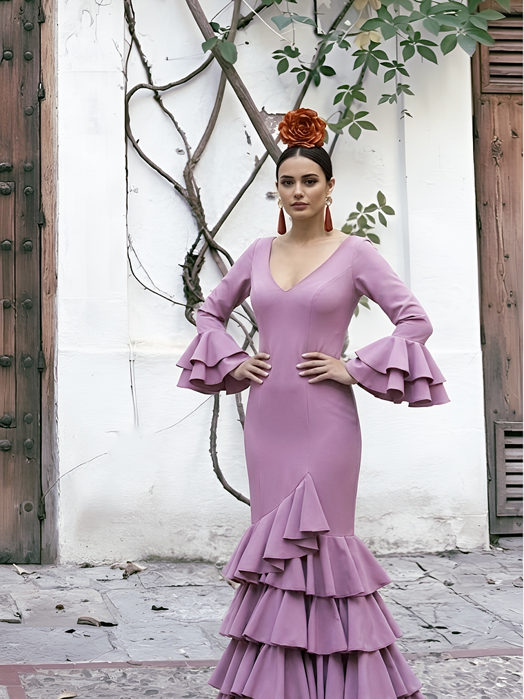 VESTIDO LUCÍA MALVA LISO 1