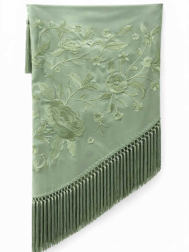 MANTONCILLO VERDE EMPOLVADO LISO 1