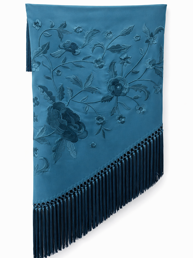 MANTONCILLO AZUL PETRÓLEO LISO 1