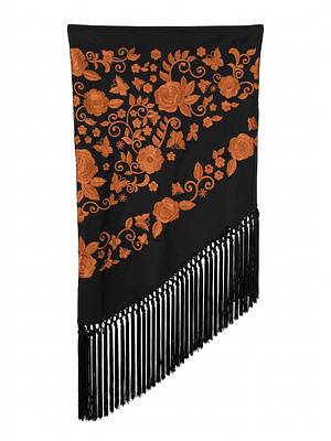 MANTONCILLO NEGRO BORDADO CAZUELA
