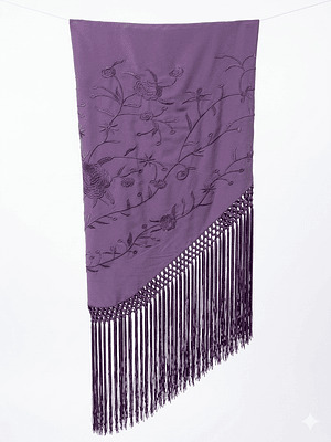 MANTONCILLO MORADO PLOMO FLECO LARGO LISO