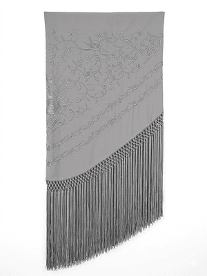 MANTONCILLO GRIS FLECO LARGO LISO