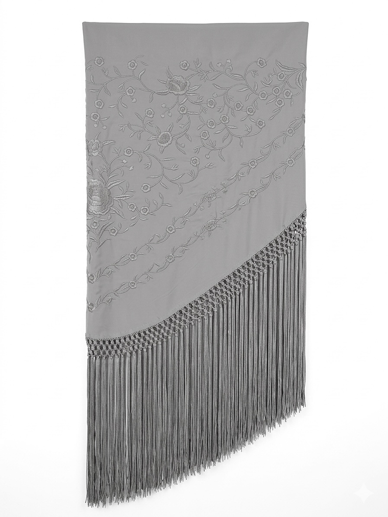 MANTONCILLO GRIS FLECO LARGO LISO 1