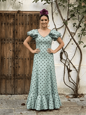 BATA VERDE JABONOSO LUNAR NEGRO