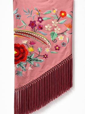 MANTONCILLO MAQUILLAJE FLOR-PÁJARO 