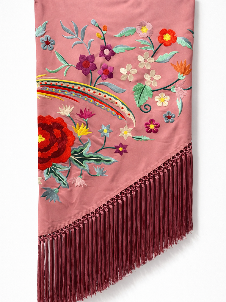 MANTONCILLO MAQUILLAJE FLOR-PÁJARO  2