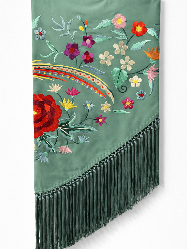 MANTONCILLO VERDE MAR FLOR-PÁJARO  2