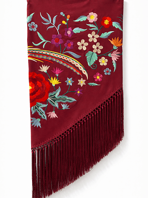 MANTONCILLO BURDEOS FLOR-PÁJARO 