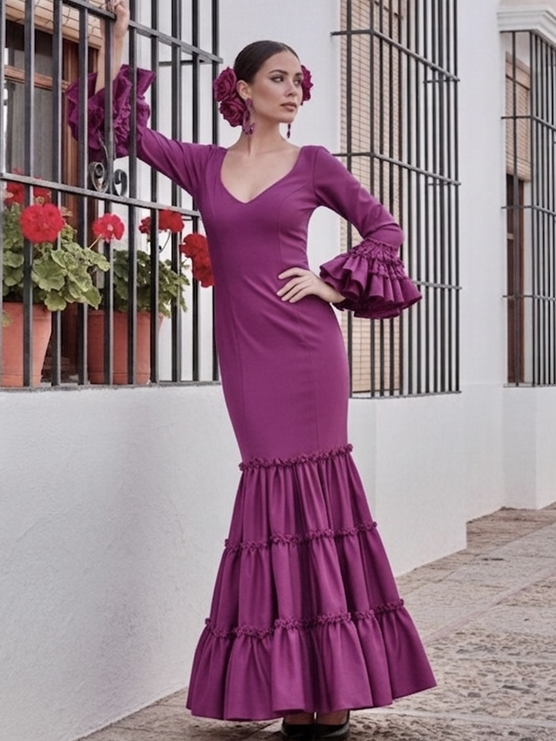 VESTIDO CARMEN BUGANVILLA LISO 1