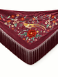 MANTONCILLO BURDEOS FLOR-PÁJARO  - Miniatura 1