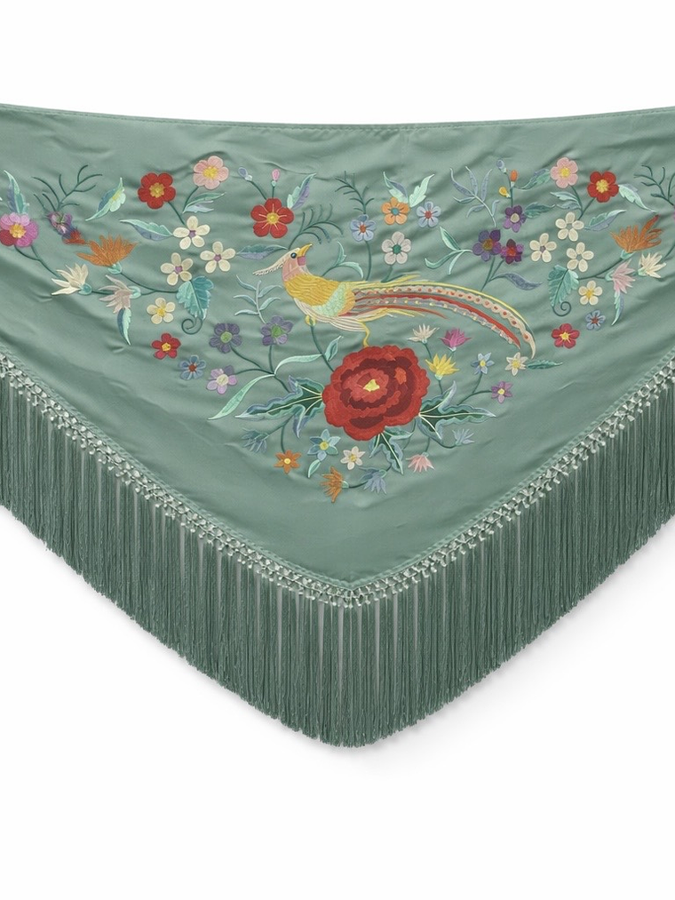 MANTONCILLO VERDE MAR FLOR-PÁJARO  1