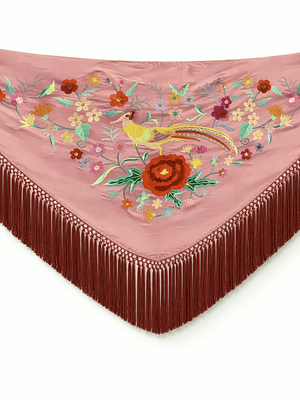 MANTONCILLO MAQUILLAJE FLOR-PÁJARO 