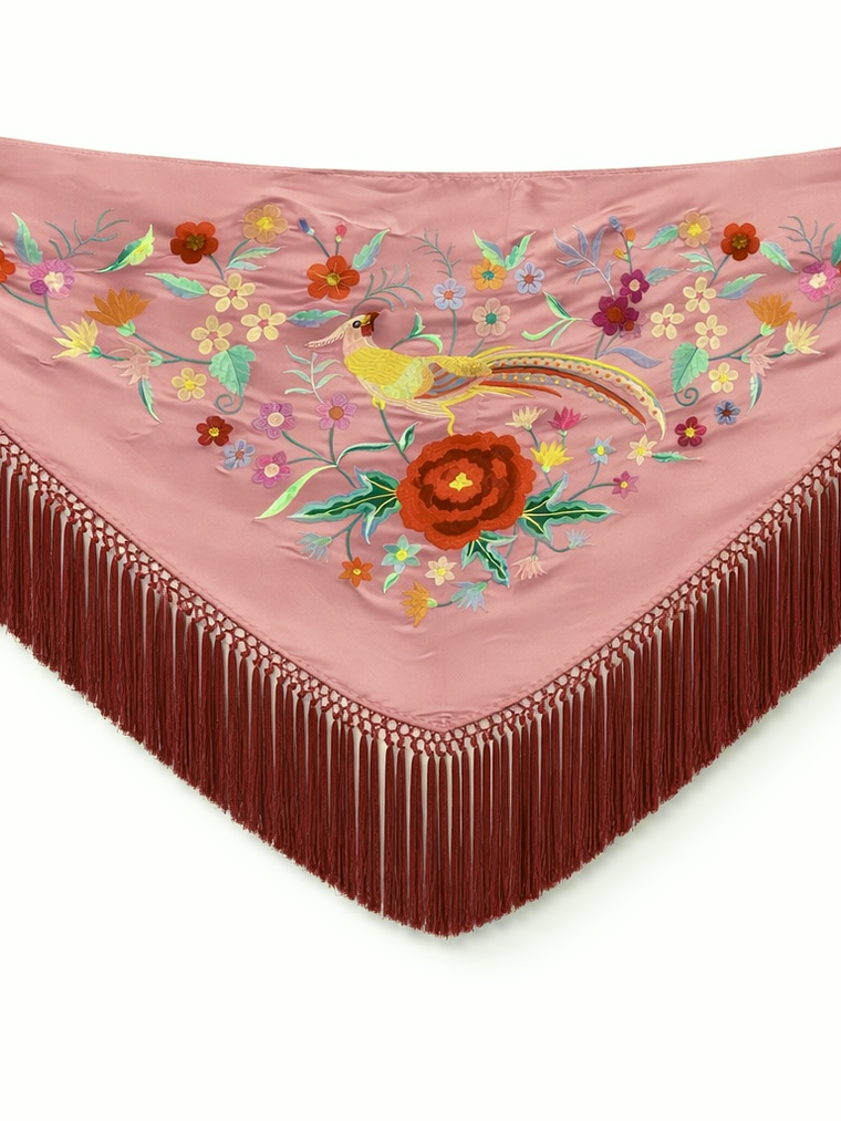 MANTONCILLO MAQUILLAJE FLOR-PÁJARO  1