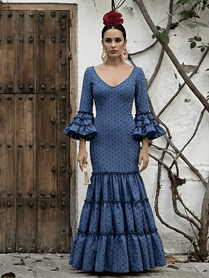 VESTIDO CARMEN AZUL TINTA LUNAR 