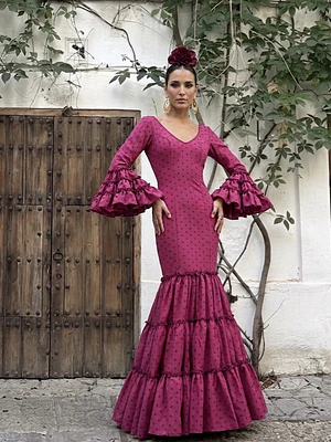 VESTIDO CARMEN BUGANVILLA LUNAR CIRUELA PEQUEÑO