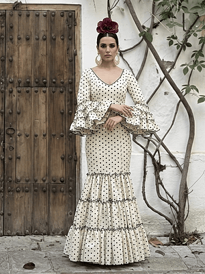 VESTIDO CARMEN VAINILLA LUNAR NEGRO