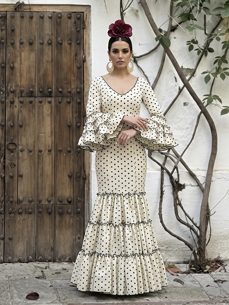 VESTIDO CARMEN VAINILLA LUNAR NEGRO 1