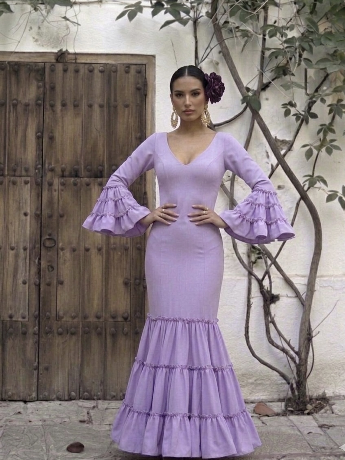 VESTIDO CARMEN LAVANDA LISO 1