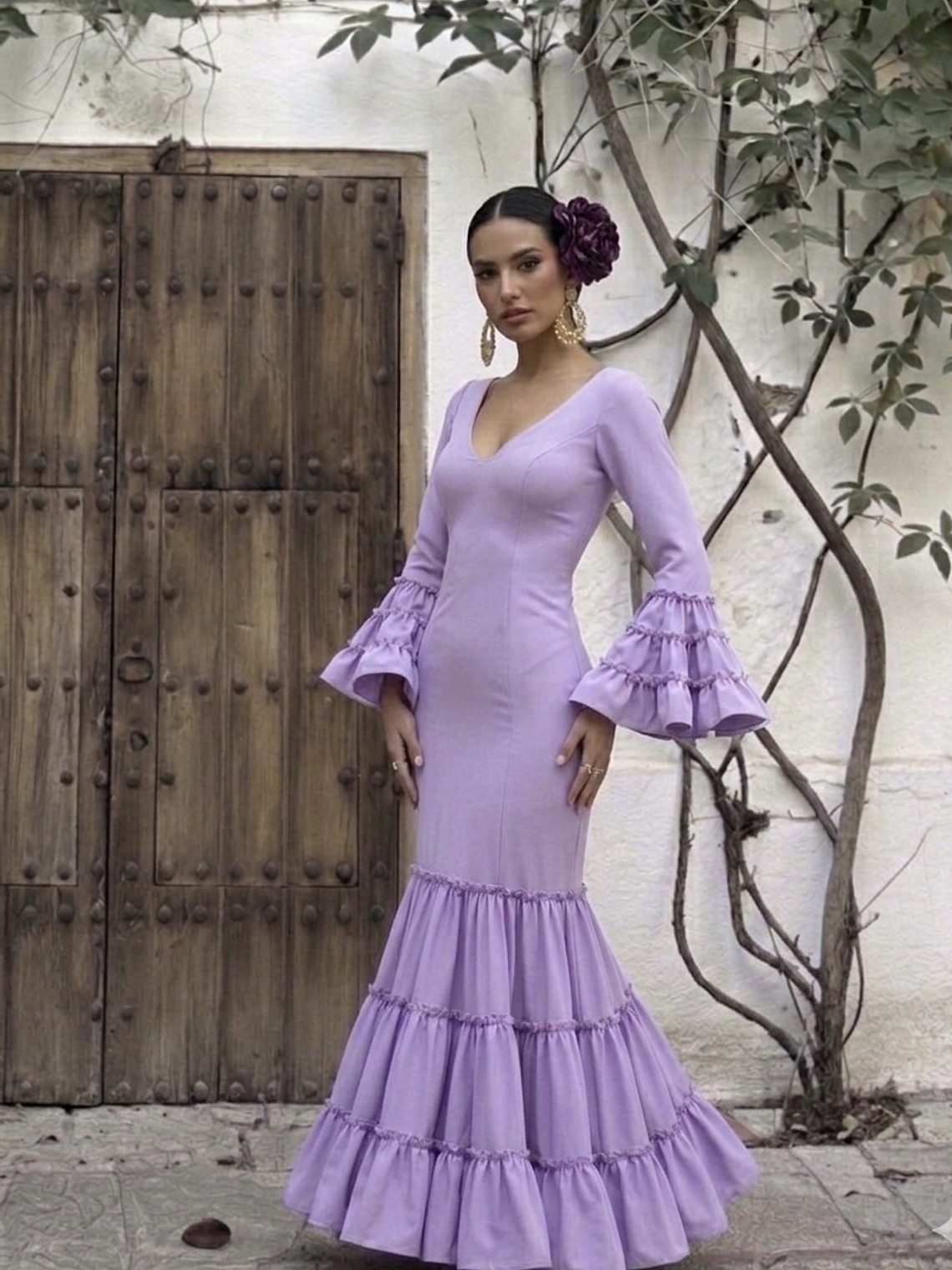 VESTIDO CARMEN LAVANDA LISO 2