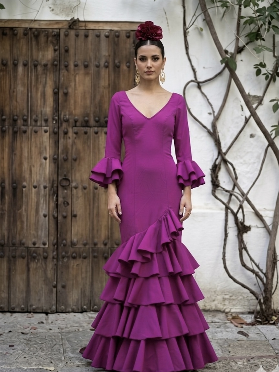 VESTIDO LUCÍA BUGANVILLA LISO POLITECNO 1