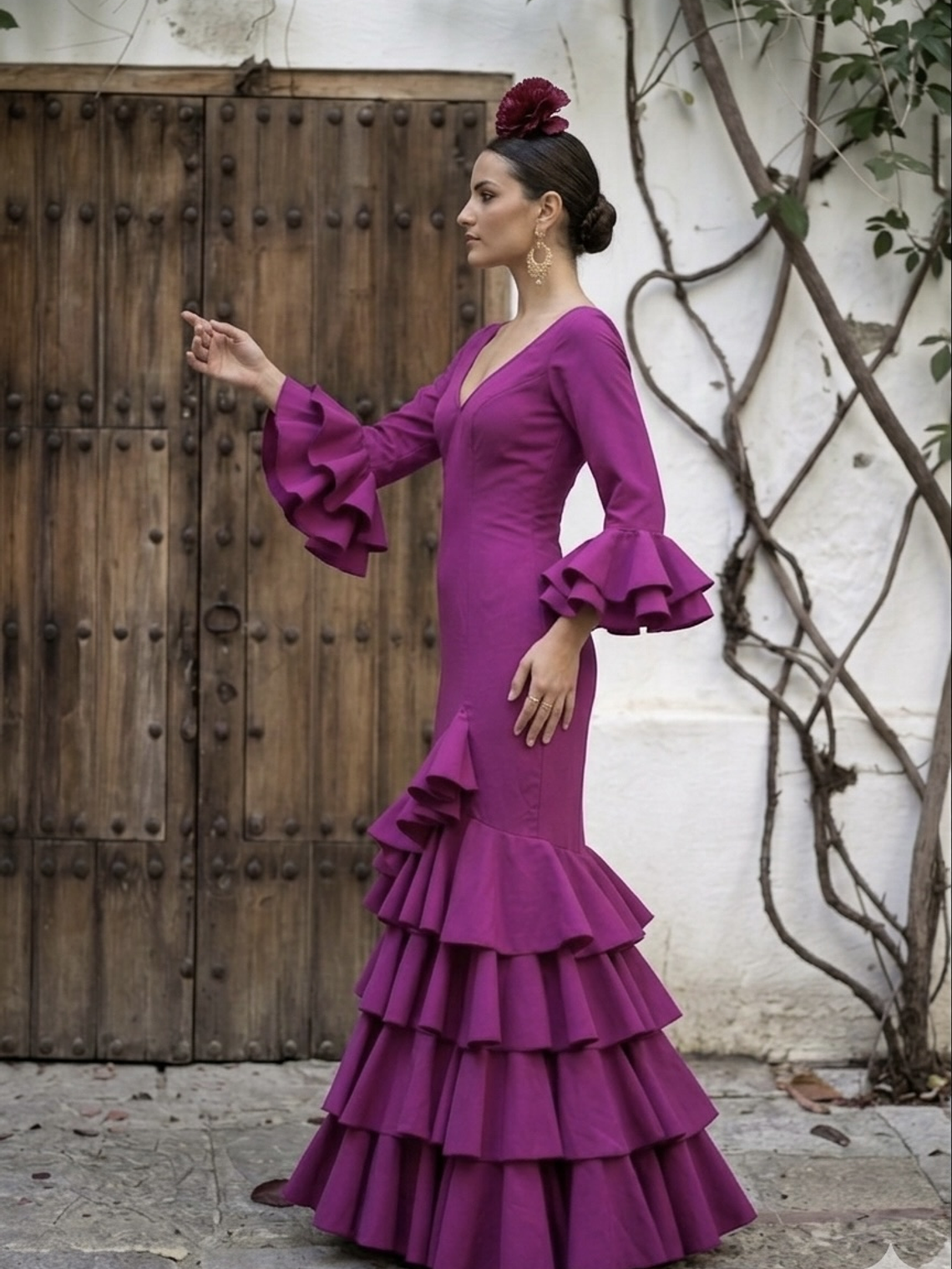 VESTIDO LUCÍA BUGANVILLA LISO POLITECNO 2