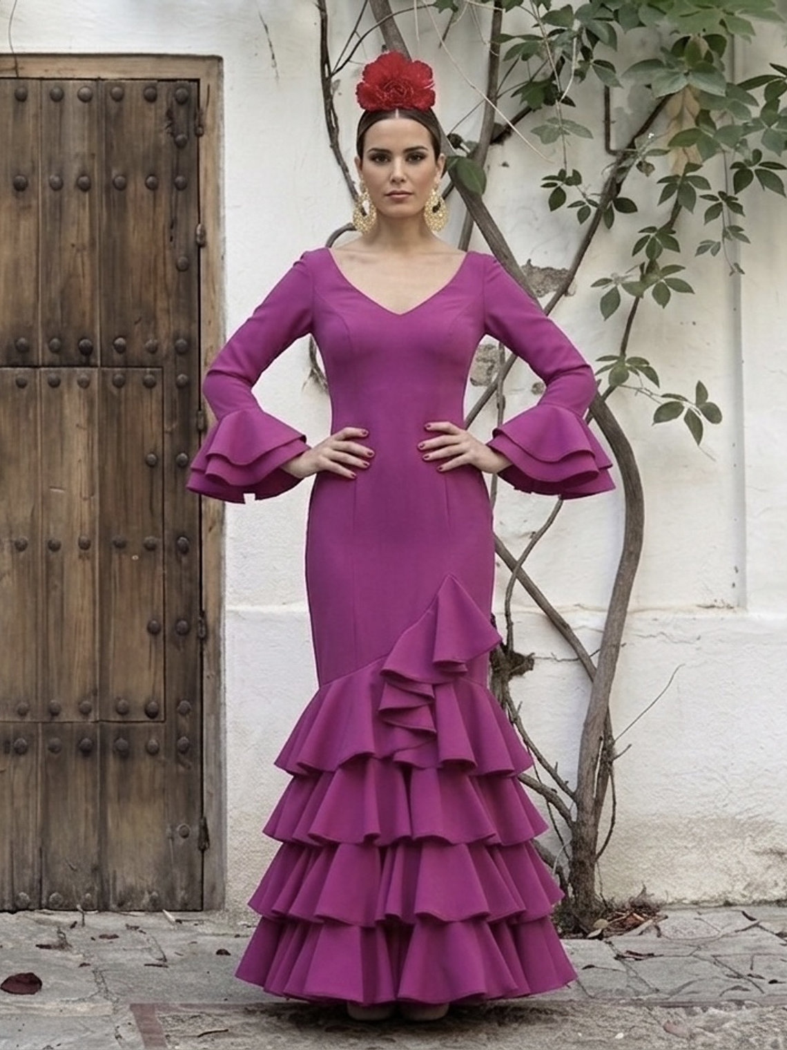 VESTIDO LUCÍA BUGANVILLA LISO 1