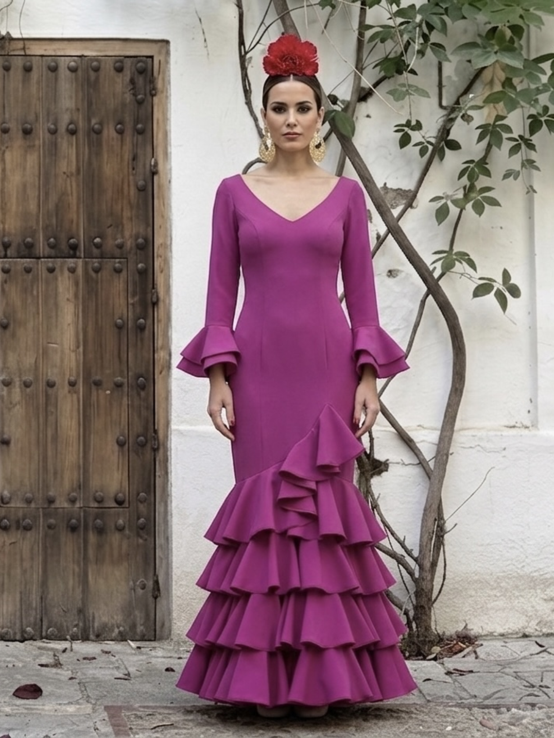 VESTIDO LUCÍA BUGANVILLA LISO 2