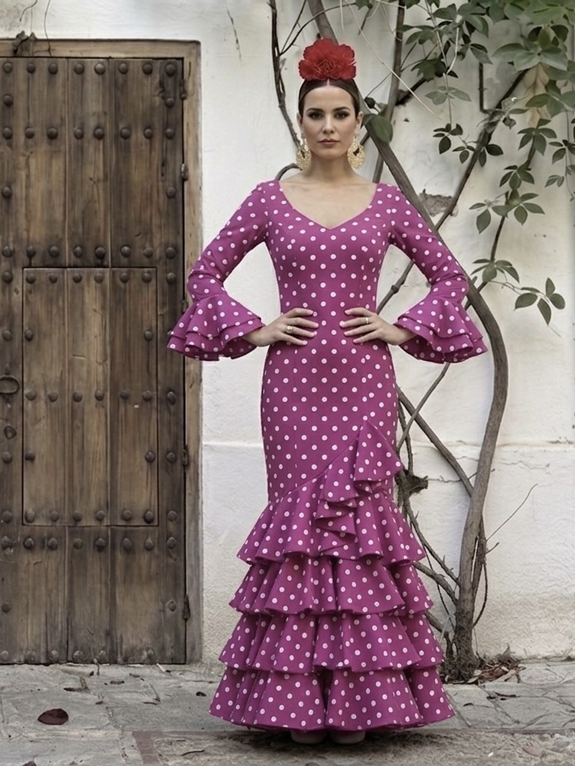 VESTIDO LUCÍA BUGANVILLA LUNAR BLANCO MEDIANO 1