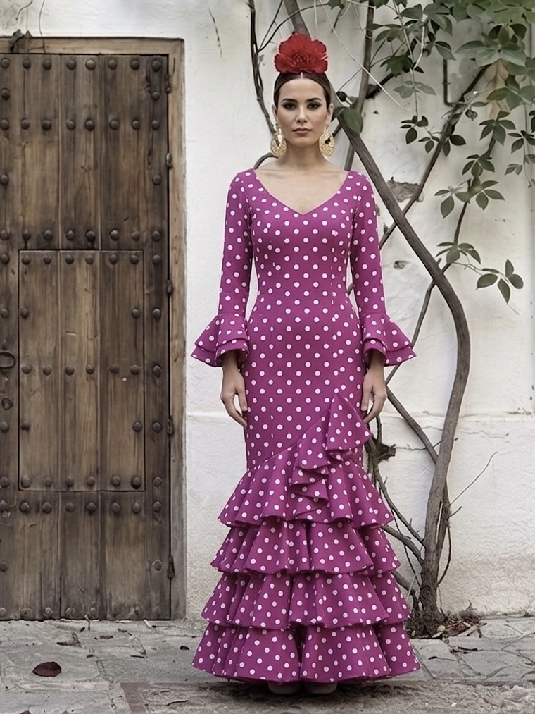 VESTIDO LUCÍA BUGANVILLA LUNAR BLANCO MEDIANO 2