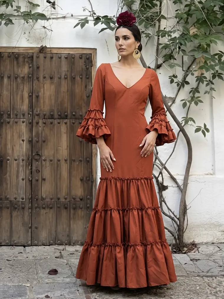 VESTIDO CARMEN CAZUELA LISO 1