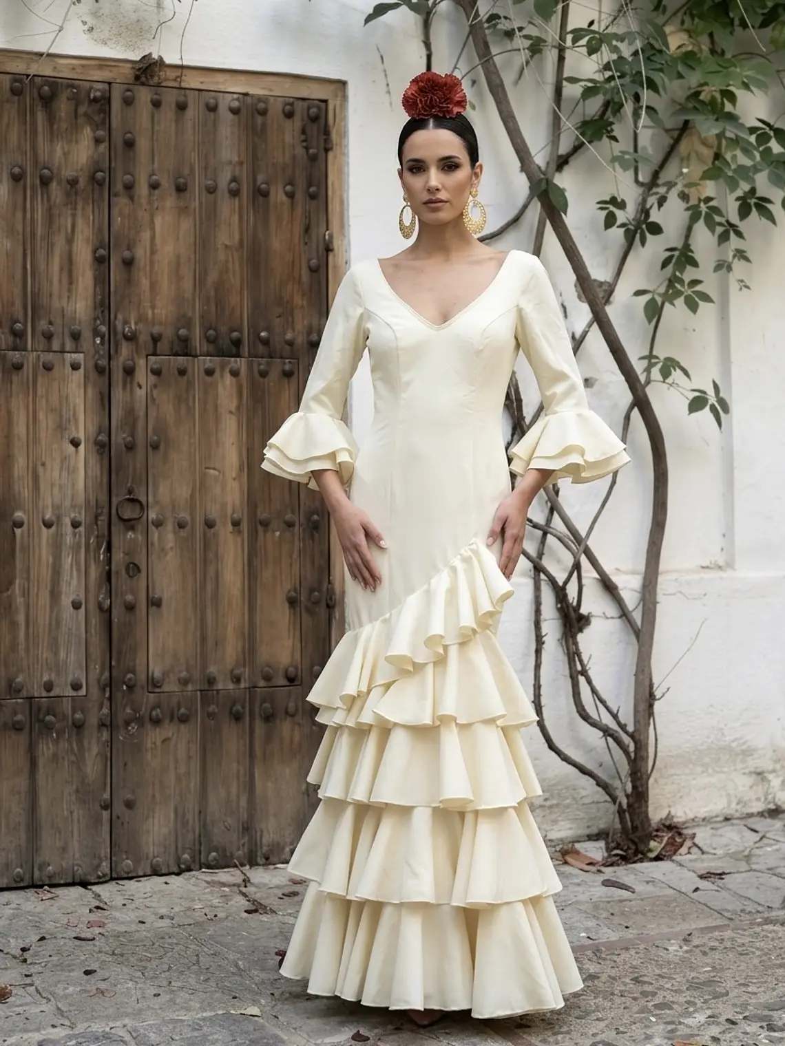 VESTIDO LUCÍA CREMA LISO 2
