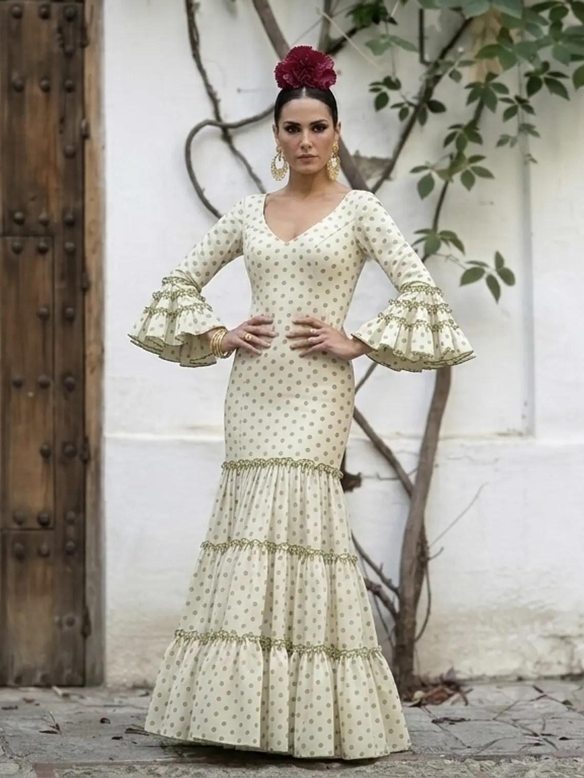 VESTIDO CARMEN BEIGE LUNAR OLIVA 1