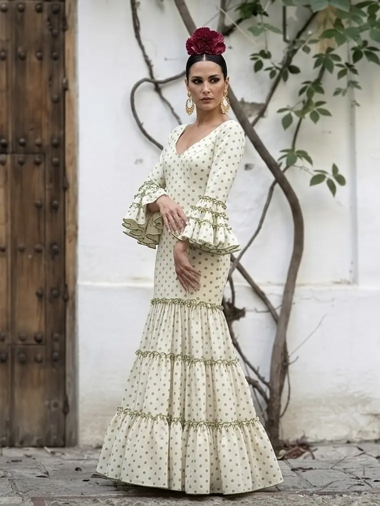 VESTIDO CARMEN BEIGE LUNAR OLIVA 2