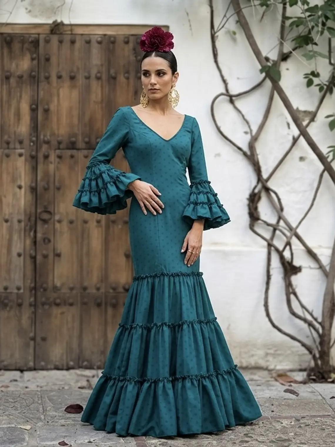 VESTIDO CARMEN VERDE PETRÓLEO LUNAR PETRÓLEO 2