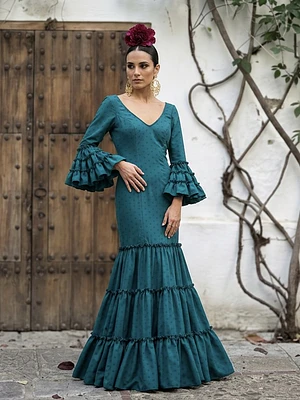 VESTIDO CARMEN VERDE PETRÓLEO LUNAR PETRÓLEO