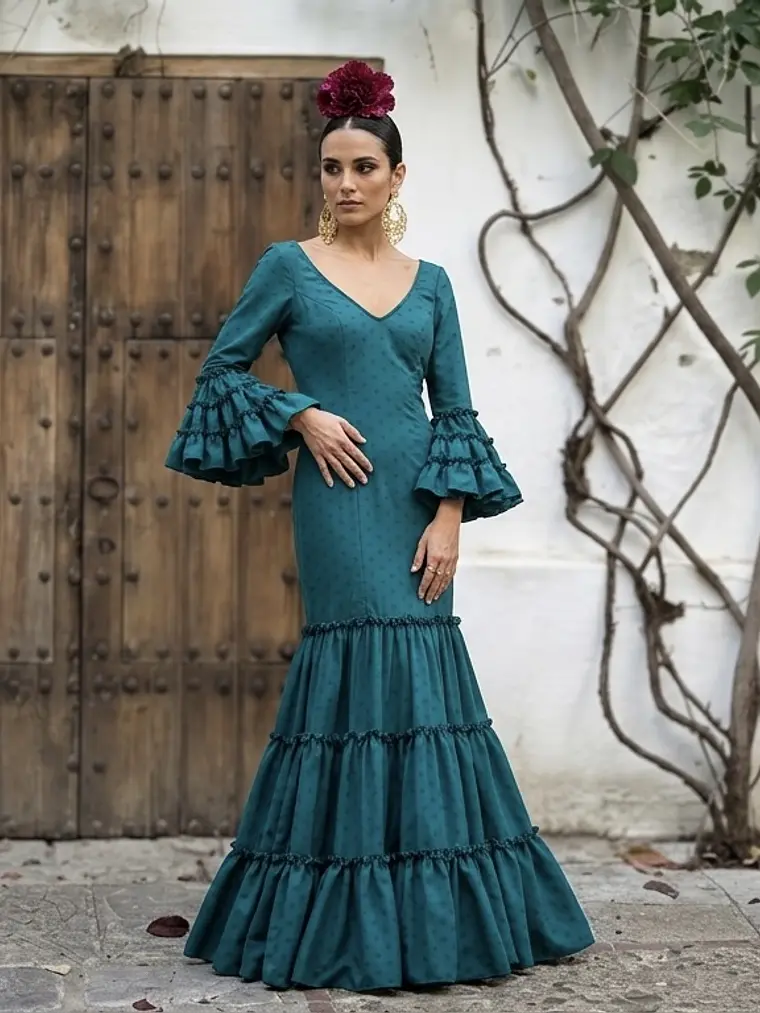 VESTIDO CARMEN VERDE PETRÓLEO LUNAR PETRÓLEO 2