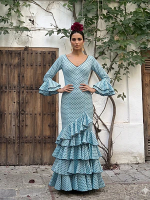 VESTIDO LUCÍA CELESTE LUNAR NEGRO PEQUEÑO