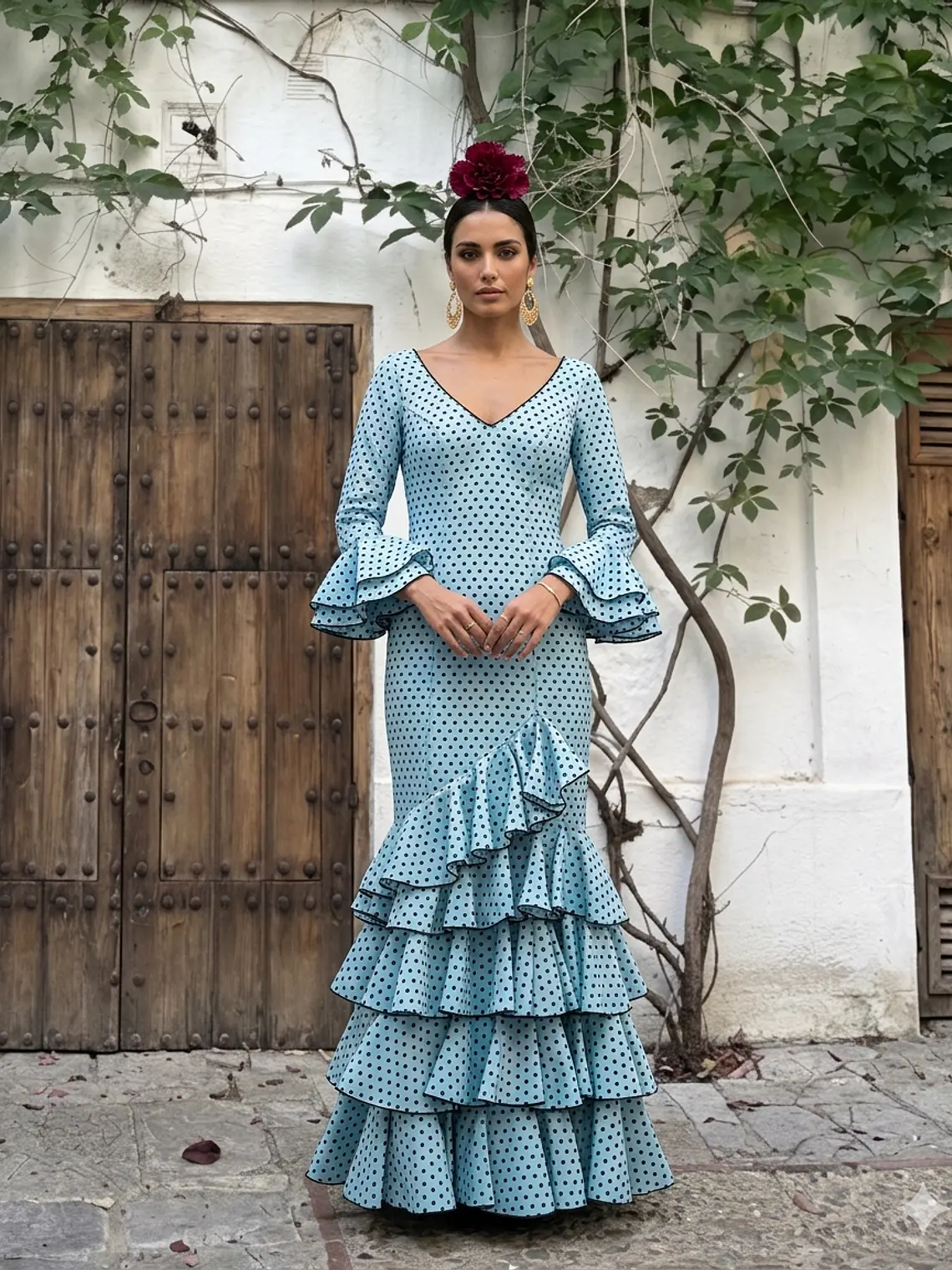 VESTIDO LUCÍA CELESTE LUNAR NEGRO PEQUEÑO 2