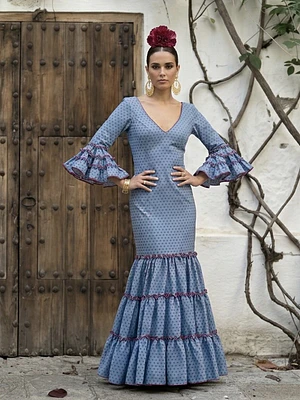 VESTIDO CARMEN CELESTE LUNAR CEREZA