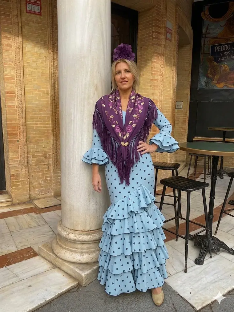 VESTIDO LUCÍA CELESTE LUNAR NEGRO MEDIANO 1