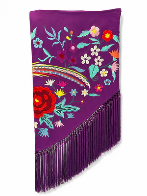 MANTONCILLO BERENJENA FLOR-PÁJARO