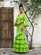 VESTIDO LUCÍA VERDE LIMÓN LUNAR VERDE BOTELLA - Miniatura 1