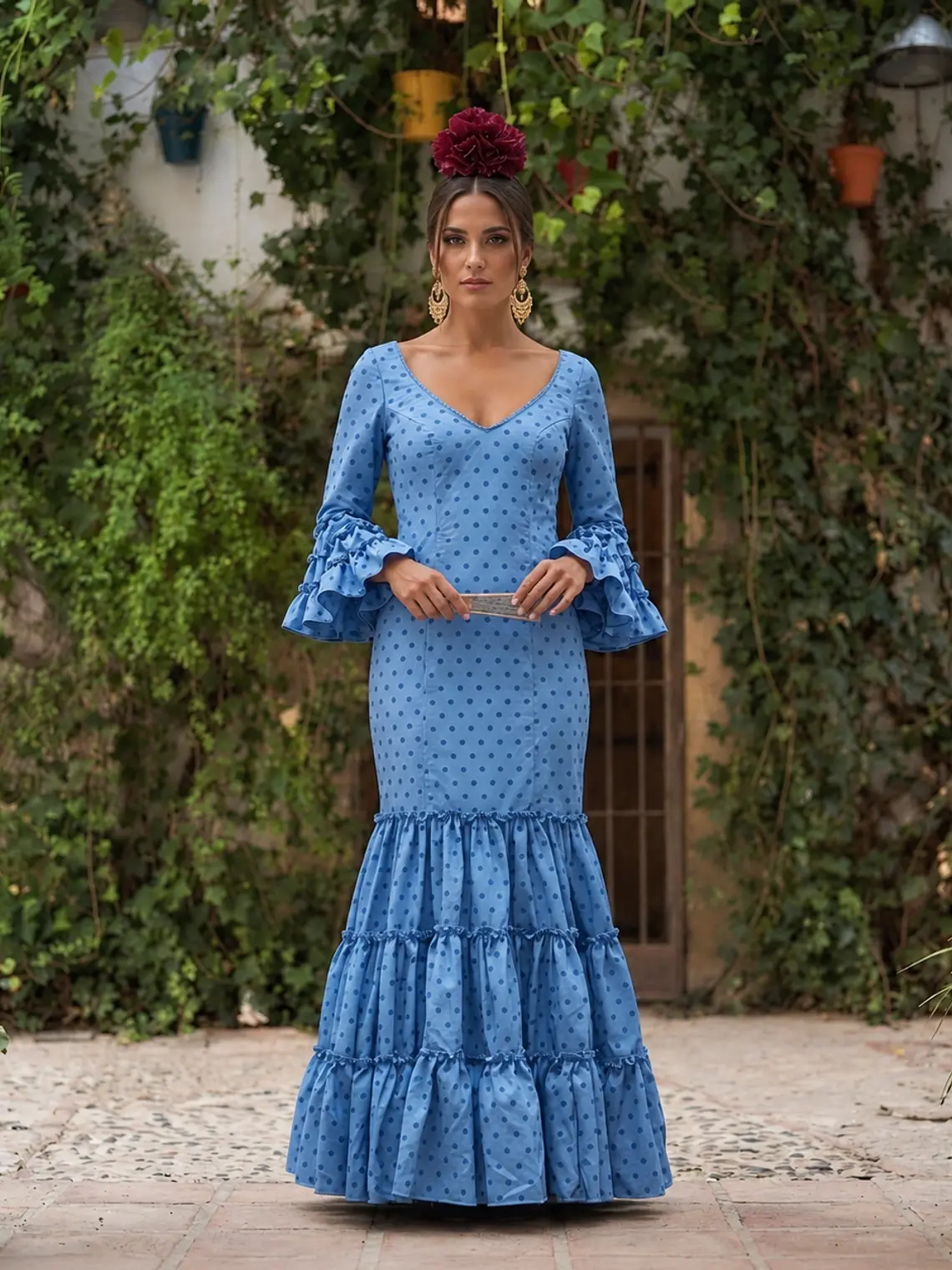 VESTIDO CARMEN JEAN LUNAR AZUL PEQUEÑO 1