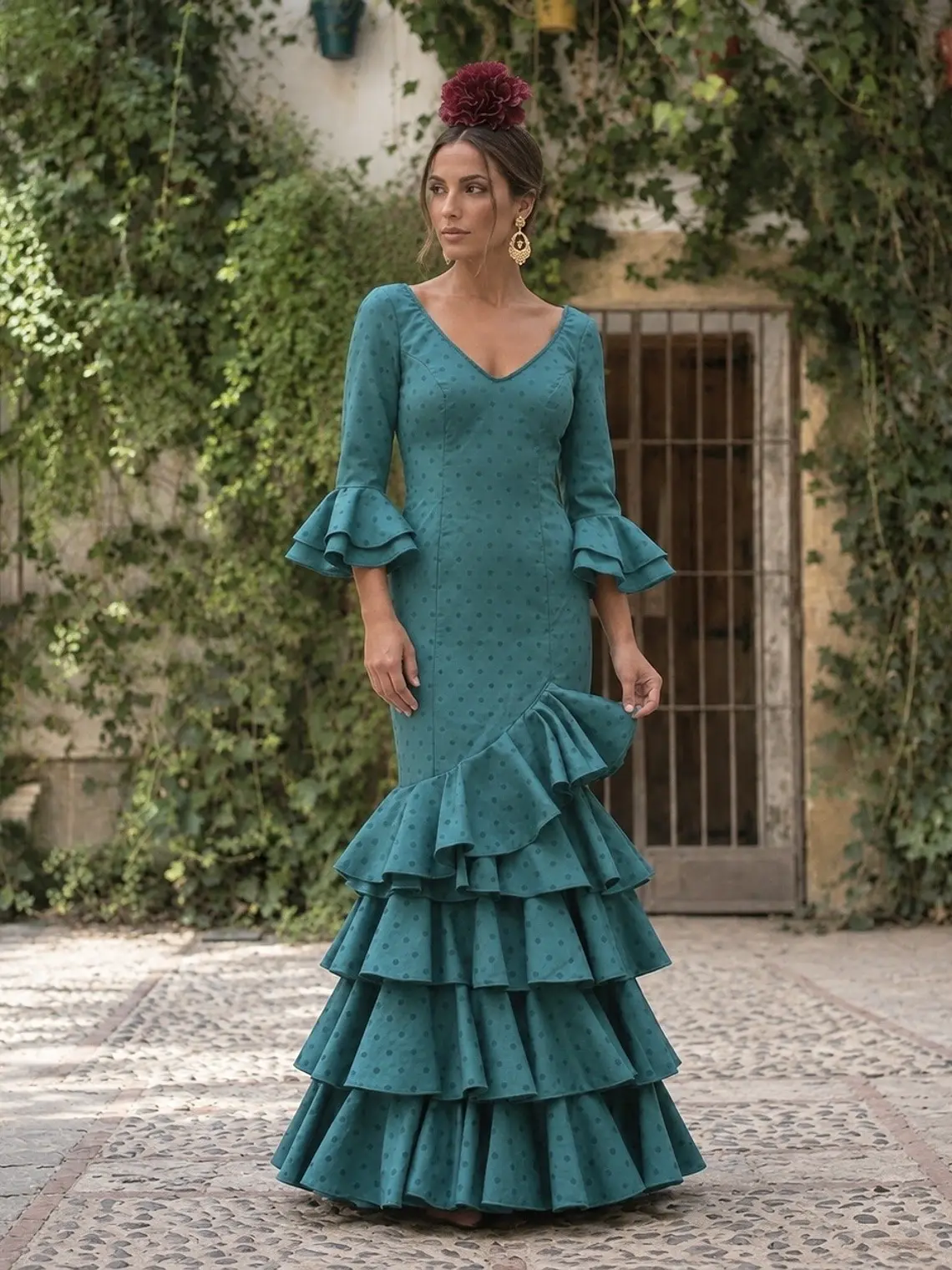 VESTIDO LUCÍA VERDE PETROLEO LUNAR PETROLEO 1