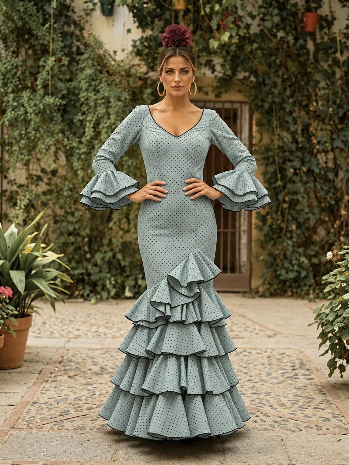 VESTIDO LUCÍA VERDE JABONOSO MICROLUNAR NEGRO 1