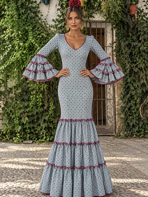 VESTIDO CARMEN VERDE JABONOSO MICROLUNAR BUGANVILLA