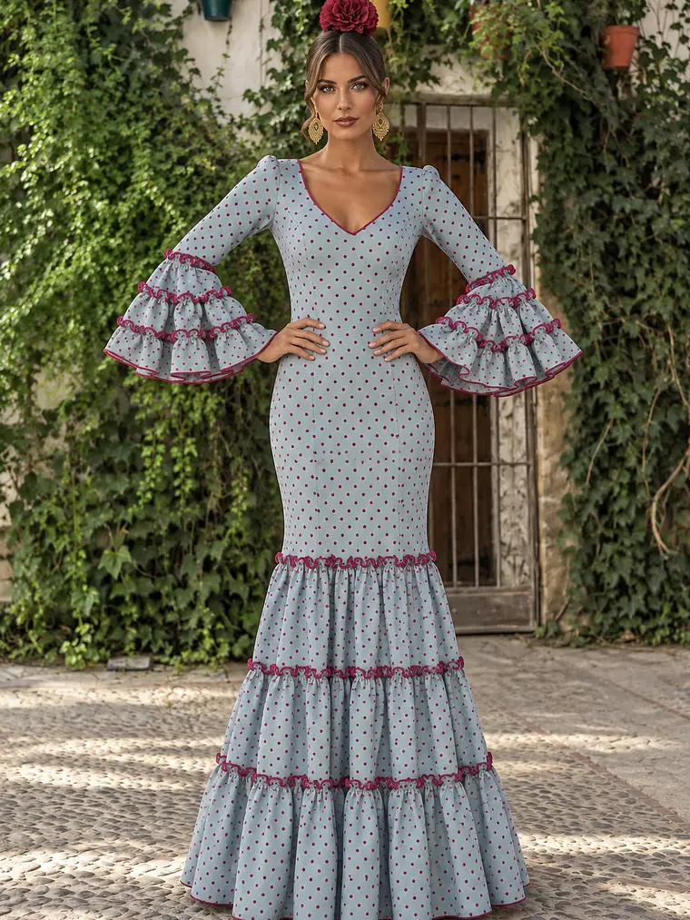 VESTIDO CARMEN VERDE JABONOSO MICROLUNAR BUGANVILLA 1