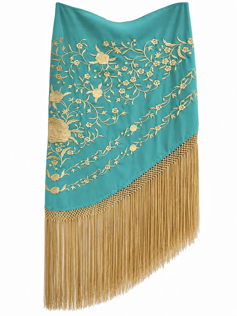 MANTONCILLO GOLD TURQUESA 1